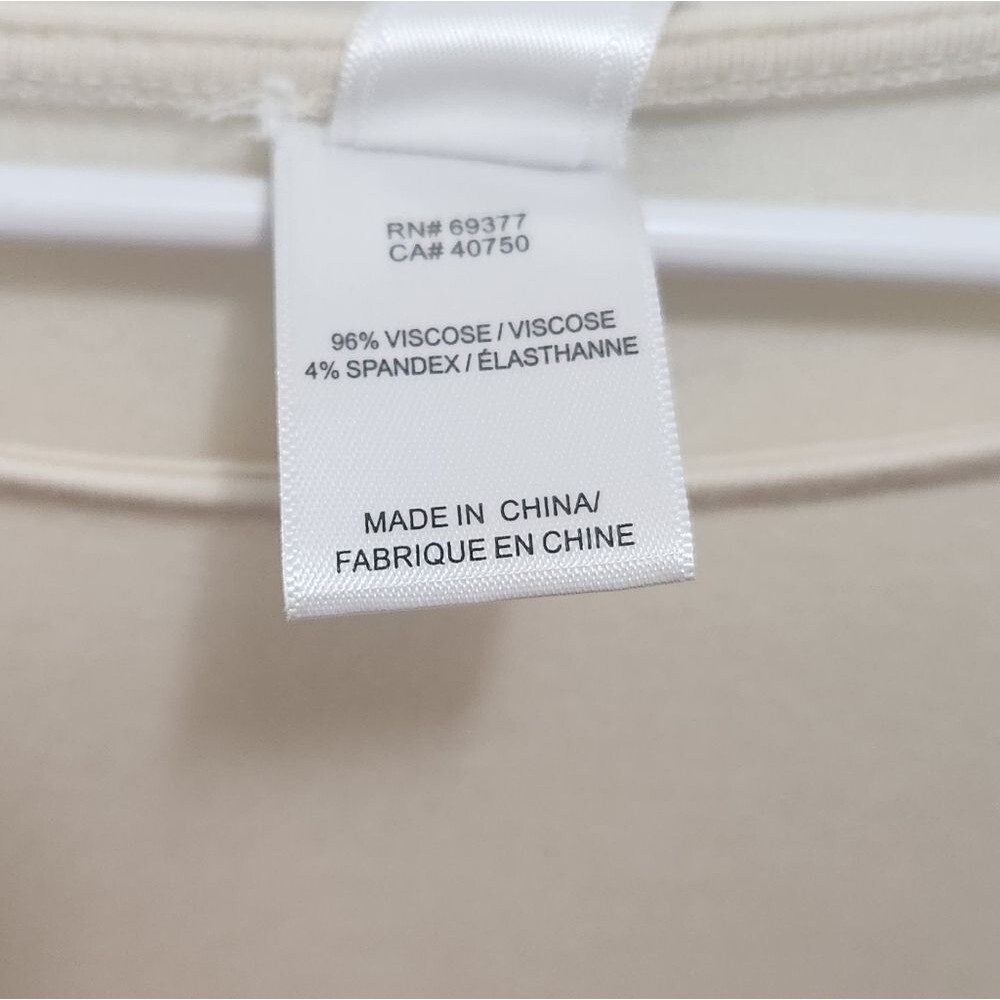WYNNELAYERS Chic Cream Women's Top Assymetrical Hem Dolman Sleeves Size Large - Picture 5 of 5
